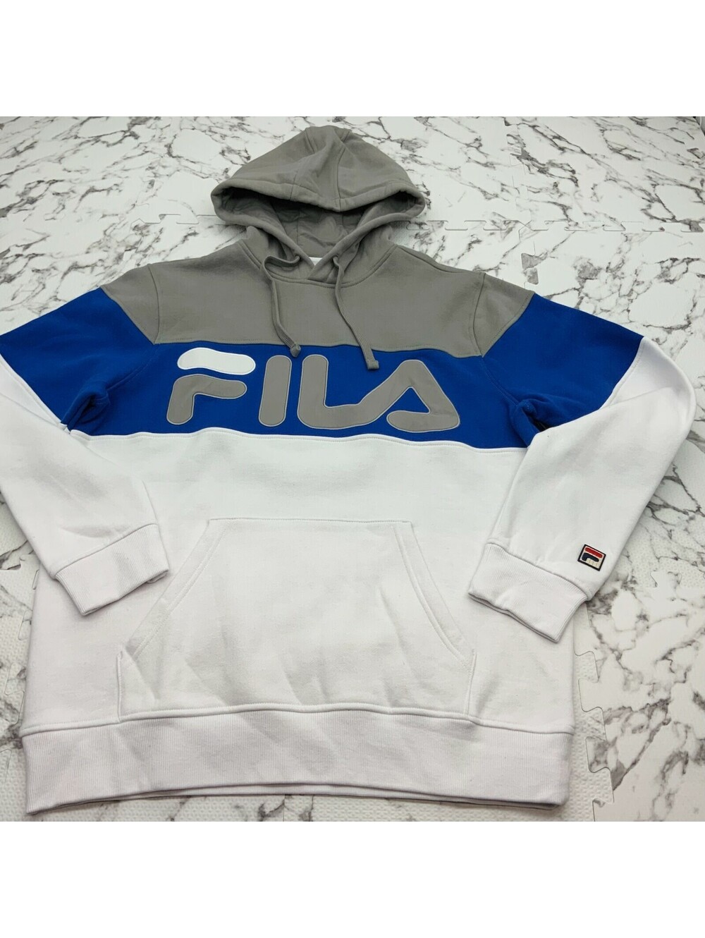 Men's Fila White | Blue | Grey Flamino Fleece Hoodie